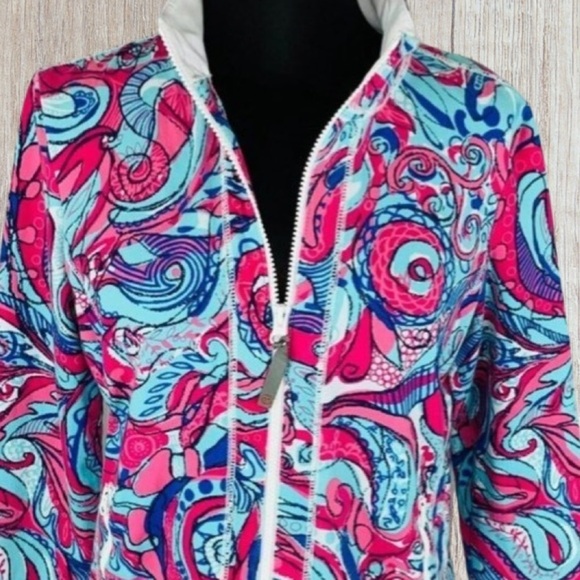 Talbots Full Zip Multicolor Paisley Track Jacket Size SP - Picture 3 of 6